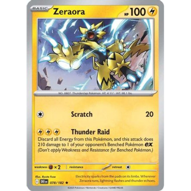 Zeraora 078  - Reverse Holofoil SV10 Destined Rivals - Rare