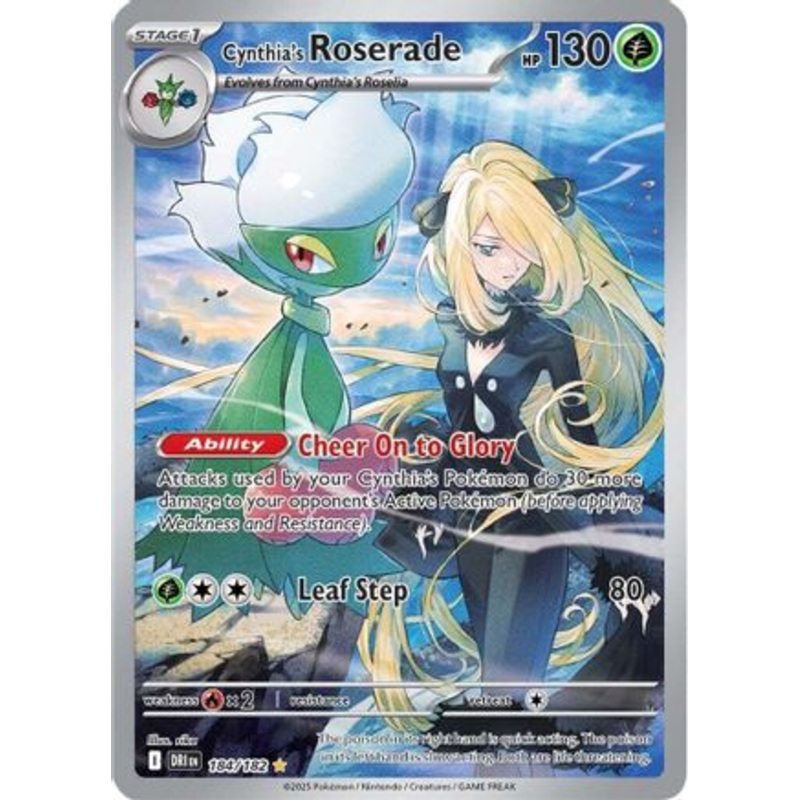Cynthia's Roserade 184/182  - Holofoil SV10 Destined Rivals - Illustration Rare