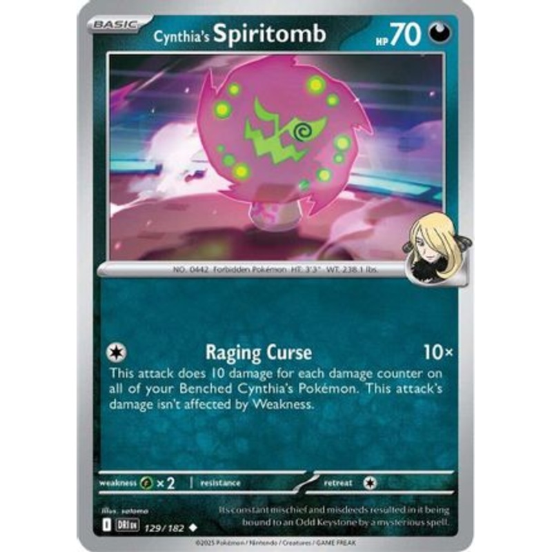 Cynthia's Spiritomb 129  - Reverse Holofoil SV10 Destined Rivals - Uncommon