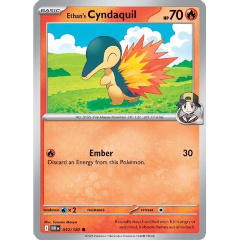 Ethan's Cyndaquil 032  - Reverse Holofoil SV10 Destined Rivals - Common