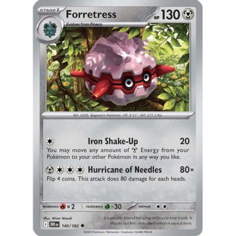 Forretress 140  - Reverse Holofoil SV10 Destined Rivals - Uncommon
