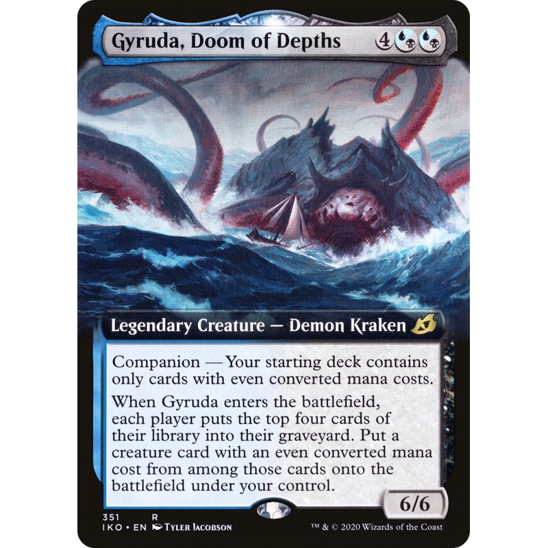 Gyruda, Doom of Depths (IKO-351) - Ikoria: Lair of Behemoths: (companion, Extended Art) Foil