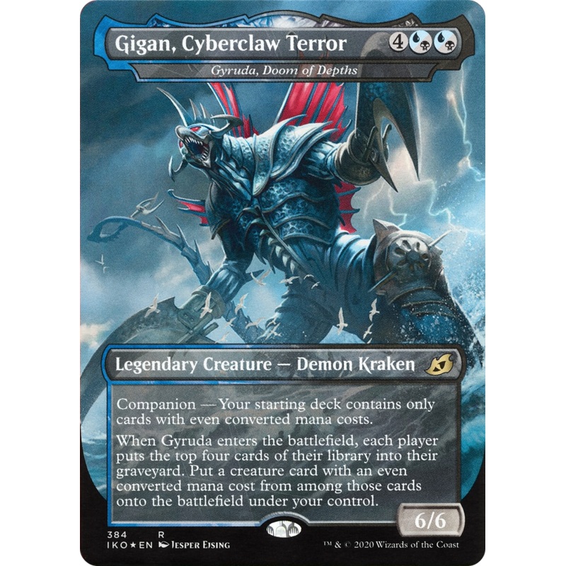 Gyruda, Doom of Depths (IKO-384) - Ikoria: Lair of Behemoths / Gigan, Cyberclaw Terror: (companion) (Borderless)