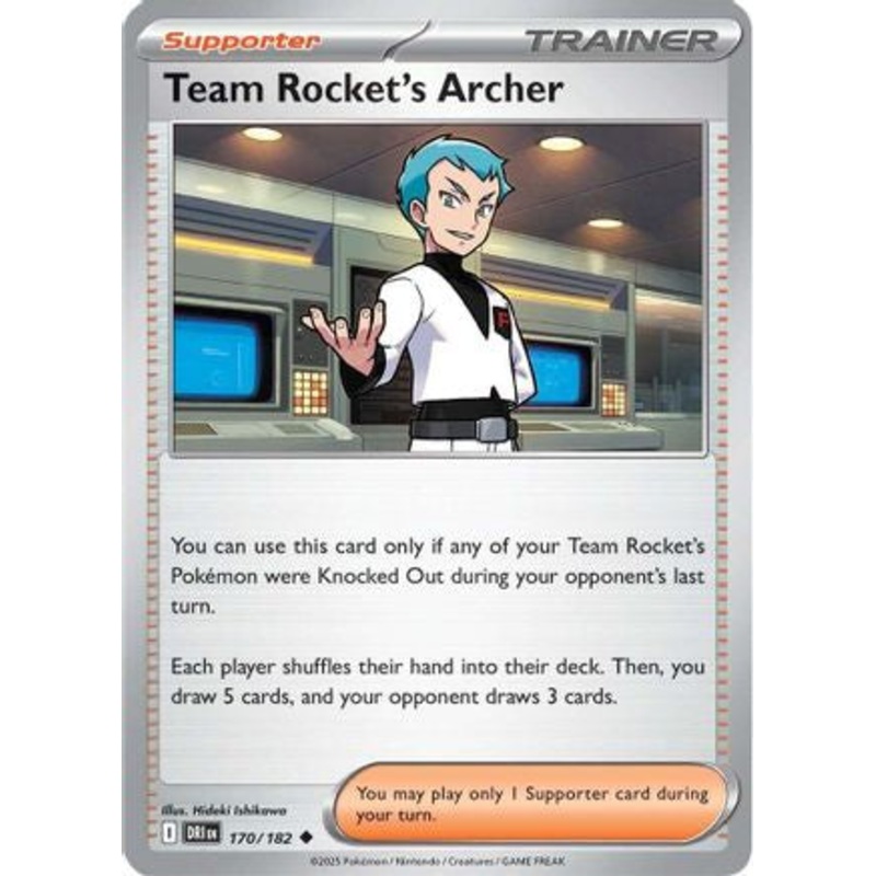Team Rocket's Archer 170/182  - Reverse Holofoil SV10 Destined Rivals - Uncommon