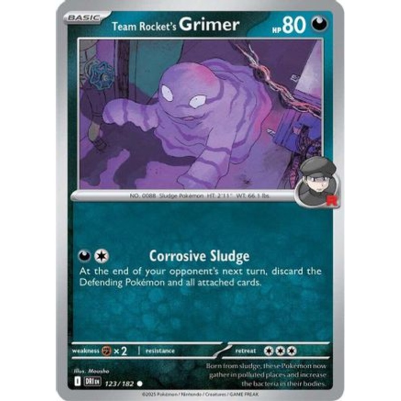 Team Rocket's Grimer 123  - Reverse Holofoil SV10 Destined Rivals - Common