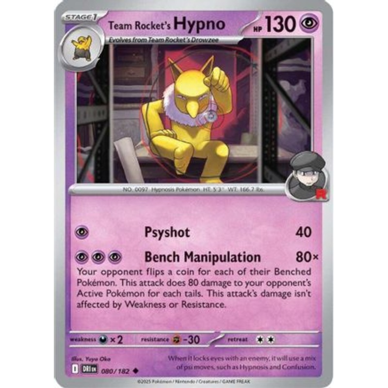 Team Rocket's Hypno 080  - Reverse Holofoil SV10 Destined Rivals - Uncommon