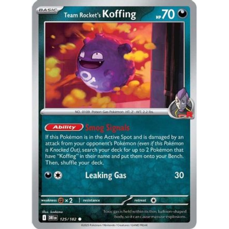 Team Rocket's Koffing 125  - Reverse Holofoil SV10 Destined Rivals - Common