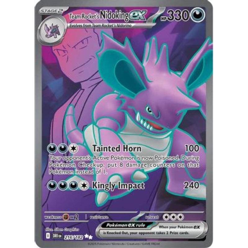 Team Rocket's Nidoking ex 216/182  - Holofoil SV10 Destined Rivals - Ultra Rare