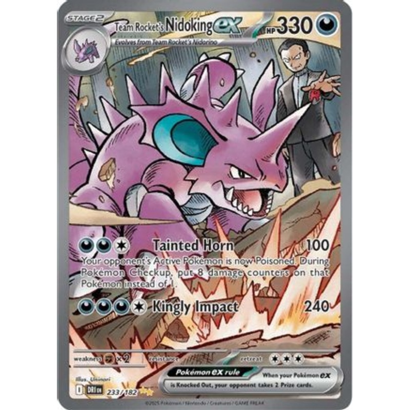 Team Rocket's Nidoking ex 233/182  - Holofoil SV10 Destined Rivals - Special Illustration Rare