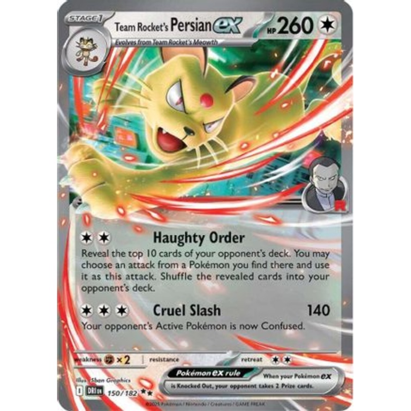 Team Rocket's Persian ex 150/182  - Holofoil SV10 Destined Rivals - Double Rare