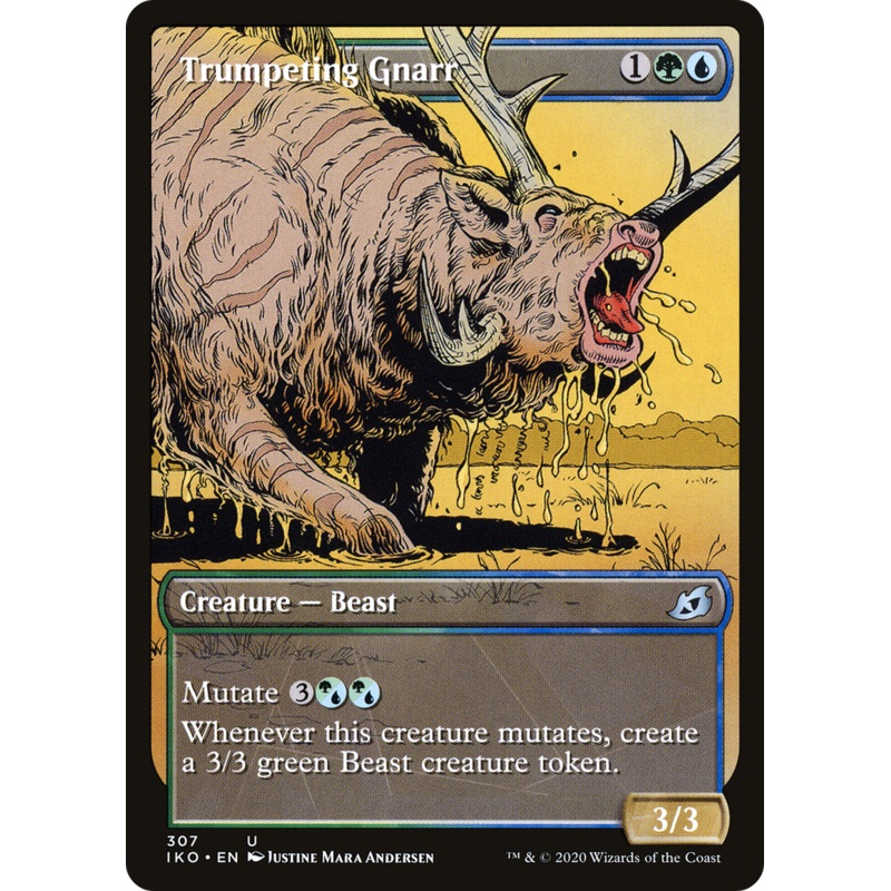 Trumpeting Gnarr (IKO-307) - Ikoria: Lair of Behemoths: (Showcase) Foil