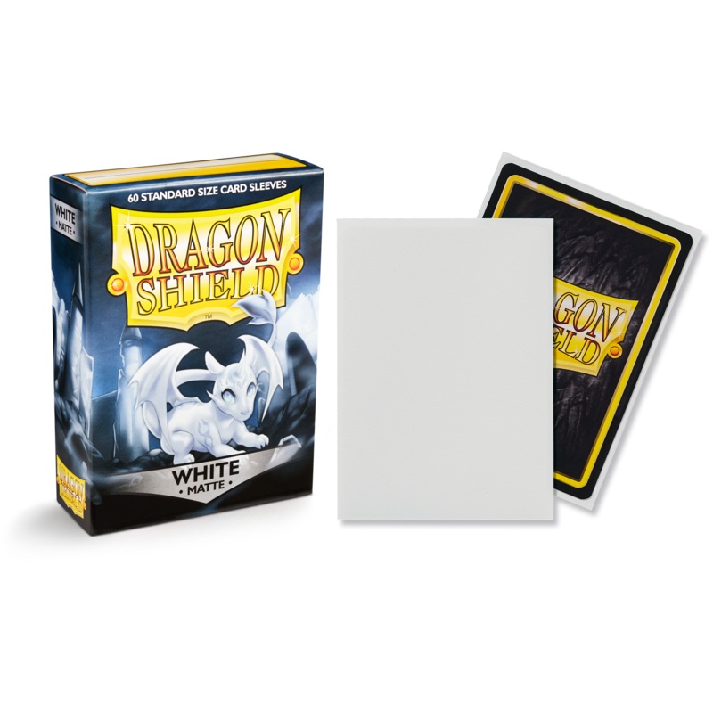Dragon Shield: Standard Size Matte Sleeves - White (60 Sleeves)