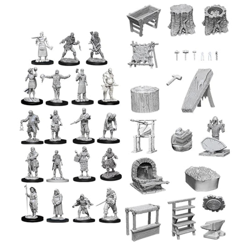 WizKids Deep Cuts Miniatures - Townspeople & Accessories