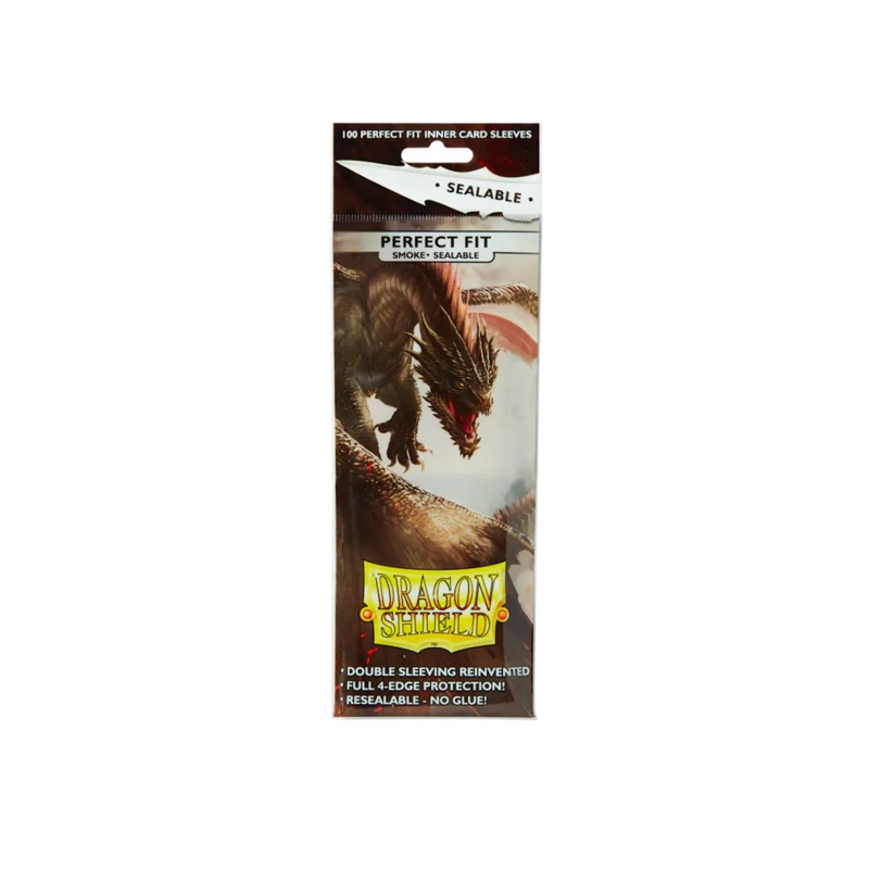 Dragon Shield: Standard Size Sealable Perfect Fit Sleeves - Smoke (100pcs)