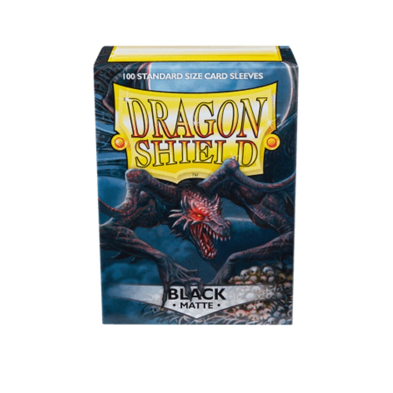 Dragon Shield: Standard Size Matte Sleeves - Black (100pcs)