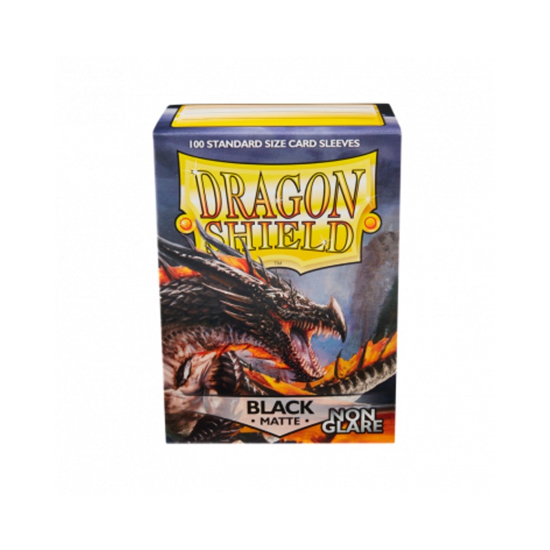 Dragon Shield: Standard Size Non Glare Matte Sleeves - Black (100pcs)