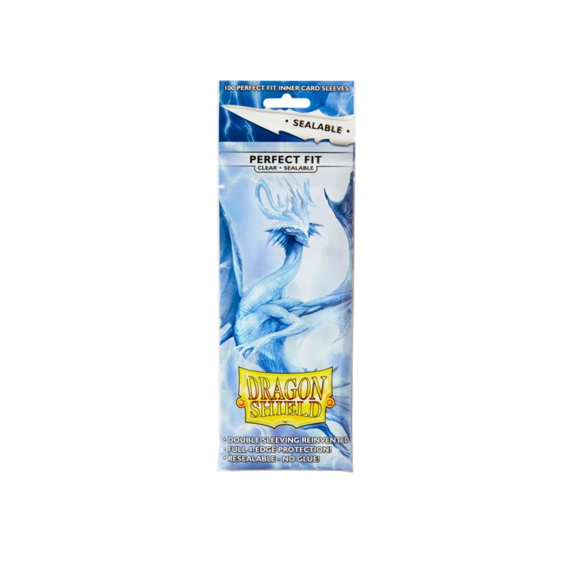 Dragon Shield: Standard Size Sealable Perfect Fit Sleeves - Clear (100pcs)