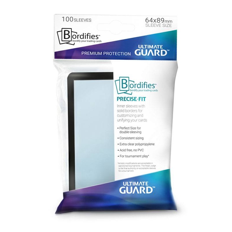 Ultimate Guard Bordifies Precise-Fit Sleeves Standard Size - 100pcs - black