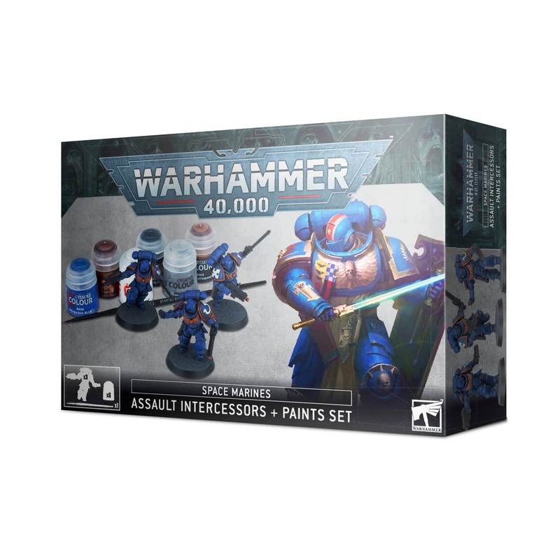 Warhammer 40k Space Marines Assault Intercessors + Paints Set