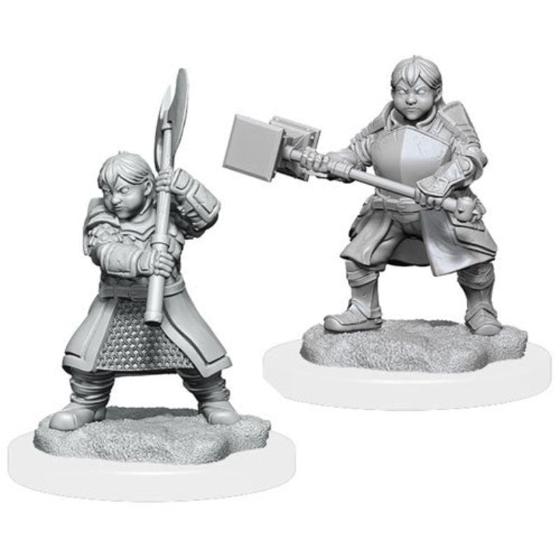 Critical Role Unpainted Miniatures: Dwarf Dwendalian Empire Fighter Female
