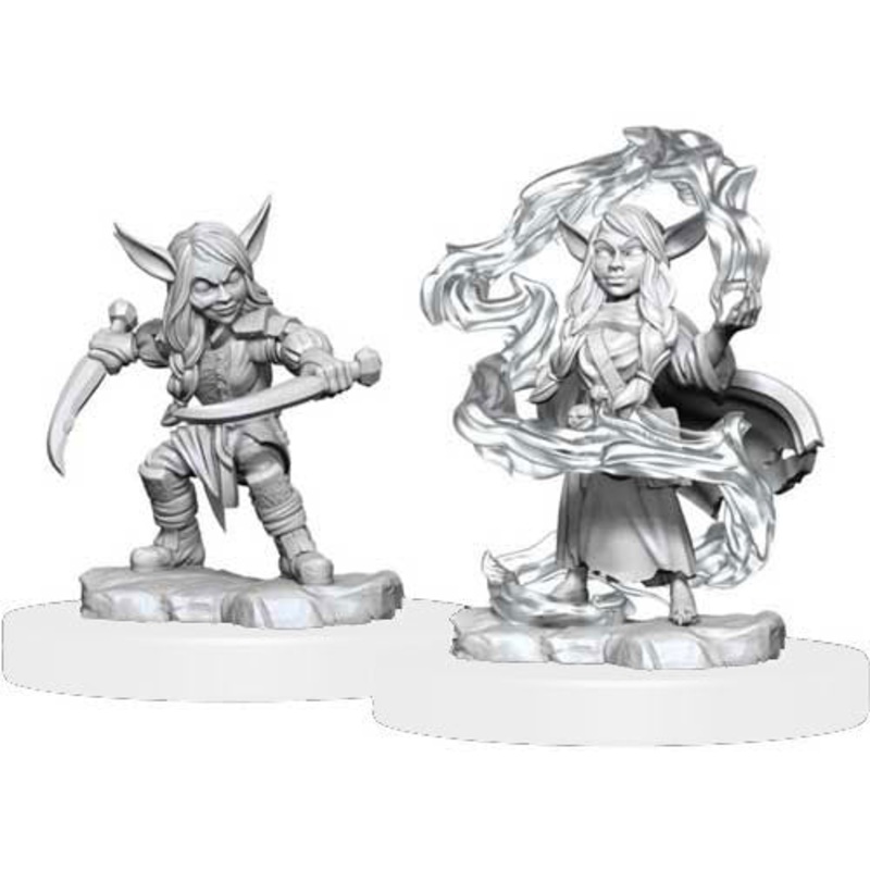 Critical Role Unpainted Miniatures: Goblin Sorceror and Rogue Female