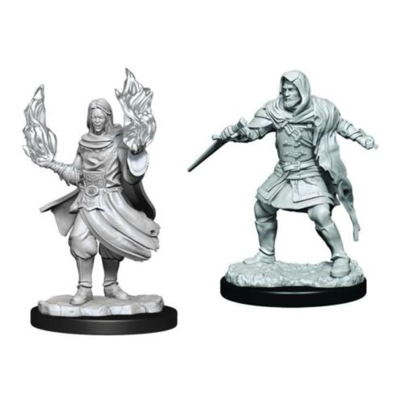 Critical Role Unpainted Miniatures: Hollow One Rogue and Sorceror Male