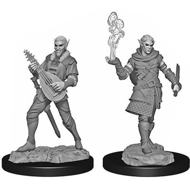 Critical Role Unpainted Miniatures: Pallid Elf Rogue and Bard Male