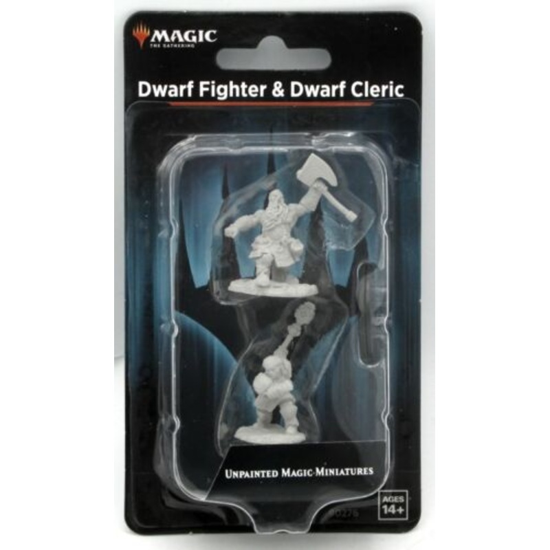 Magic: the Gathering Unpainted Miniatures - Dwarf Fighter & Dwarf Cleric