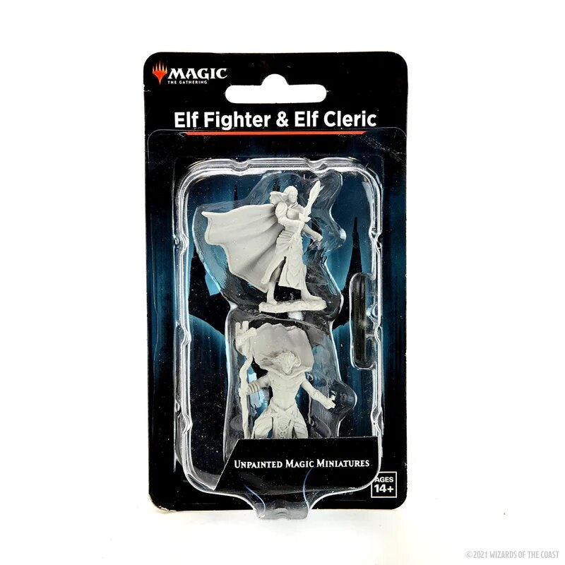 Magic: the Gathering Unpainted Miniatures - Elf Fighter & Elf Cleric