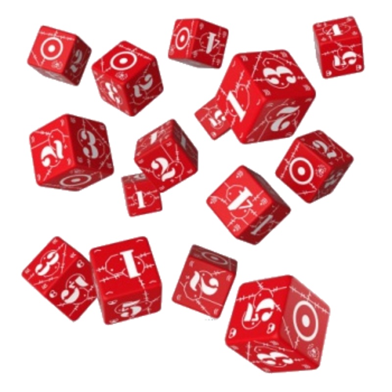 Battle Dice Set Red and White set of 15 D6 Dice