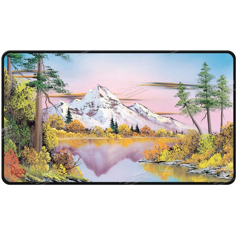 Ultra PRO x Bob Ross: Black Stitched Playmat - Mighty Mountain Lake