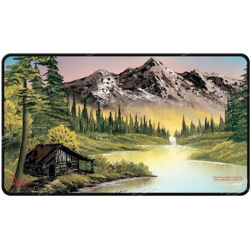 Ultra PRO x Bob Ross: Black Stitched Playmat - Mountain Retreat