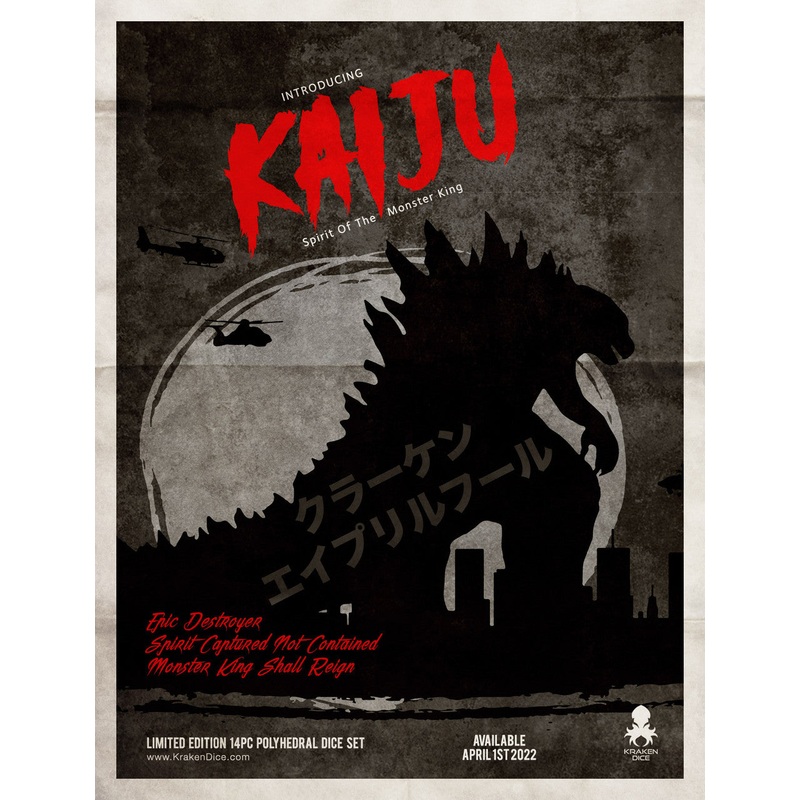Kaiju: Spirit of the Monster King 14pc dice set for  TTRPGs