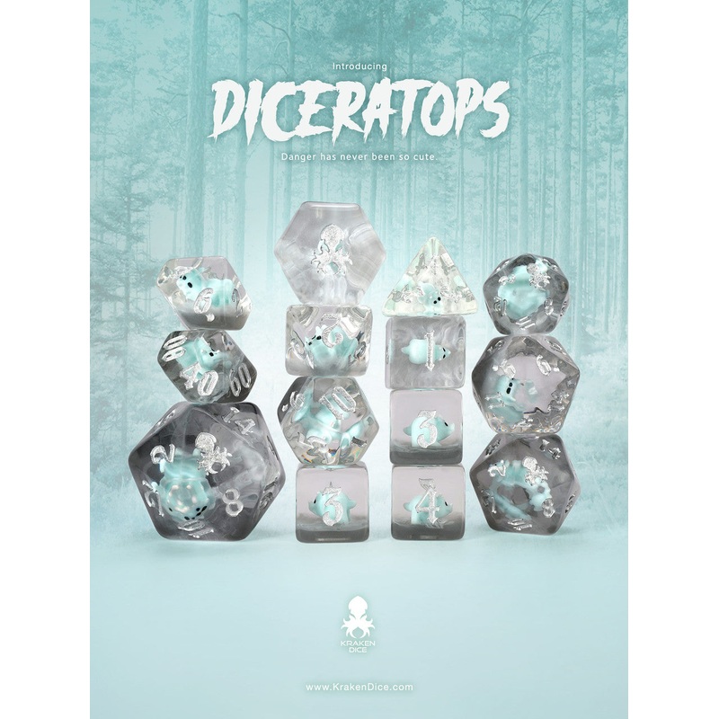 Diceratops 14pc Baby Triceratops Inclusion Dice Set