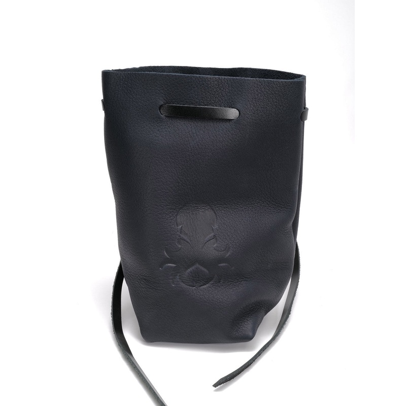 Freestanding Large Dice Bag In Midnight Navy Leather