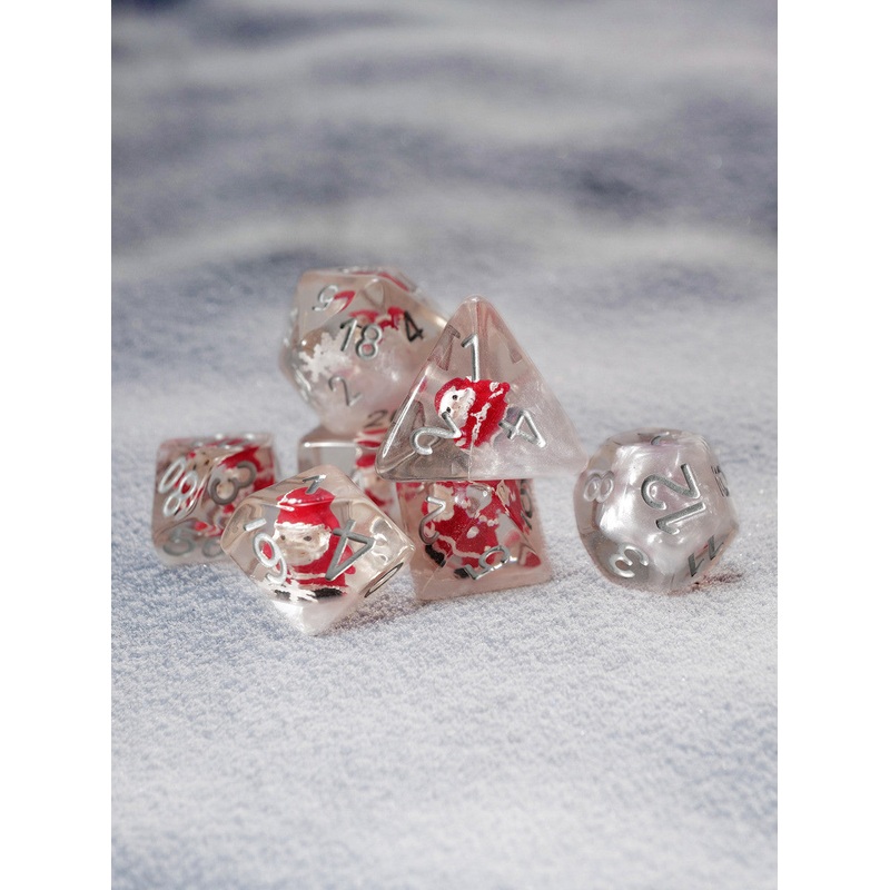 Jumbo Santa Clause 7pc Dice Market Resin Set