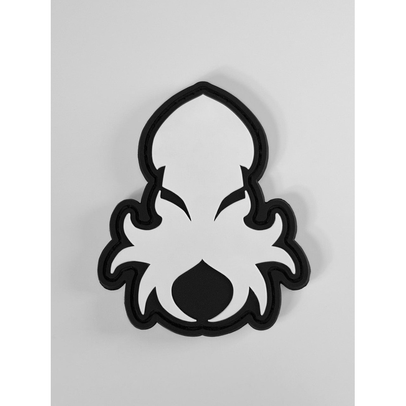 Kraken Black and White PVC Patch w/Velcro Backing