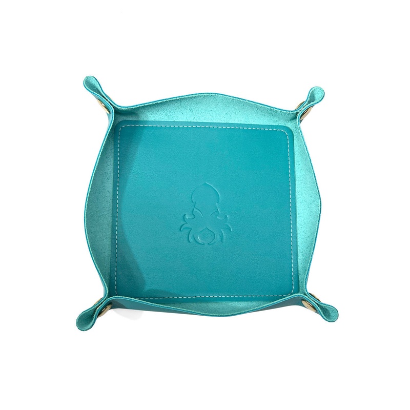 Leather Dice Tray in Teal