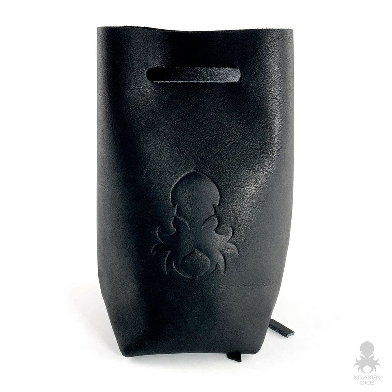 Medium Dice Bag In Black Leather