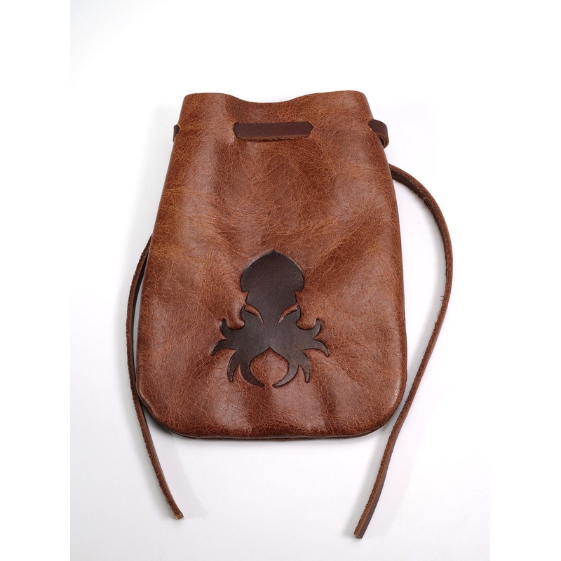 Medium Leather Dice Bag in Amber