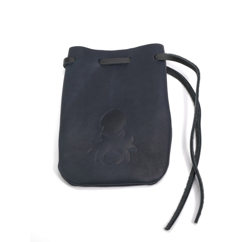 Medium Leather Dice Bag in Midnight Navy