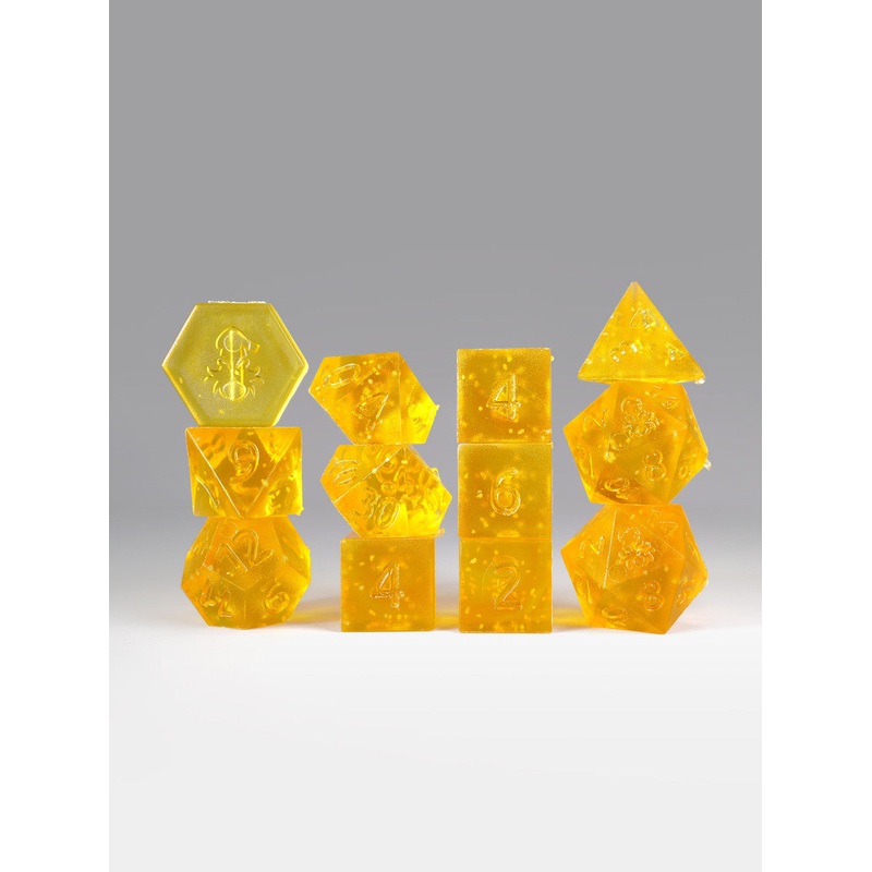 RAW Peach Fizz 12pc TTRPG Dice Set