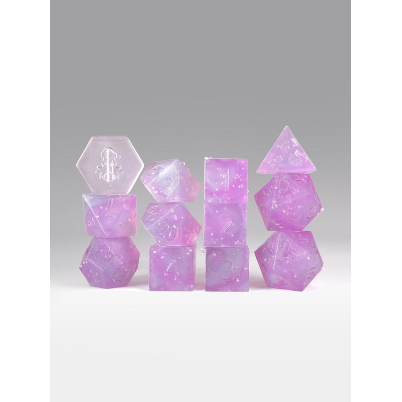 Raw Raspberry Fizz 12pc TTRPG Dice Set