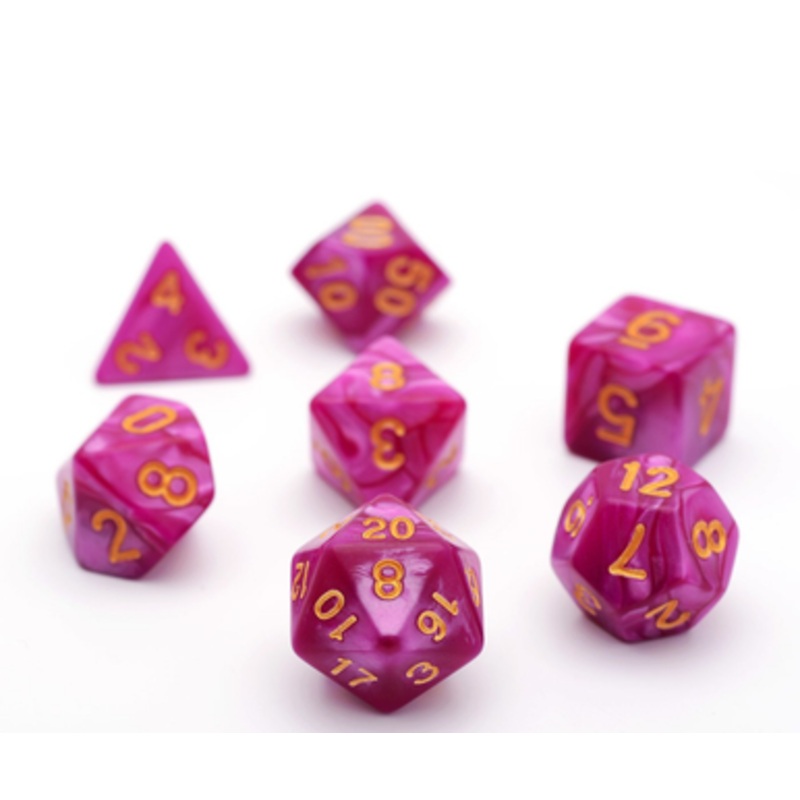 10mm Tyrian Pearl 7pc Mini Polyhedral Dice Set