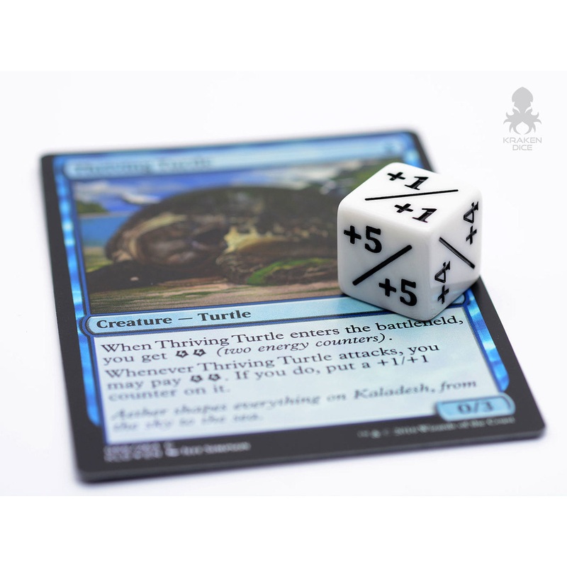 6pc Pack Positive Dice Counters White +1/+1 for Magic: The Gathering