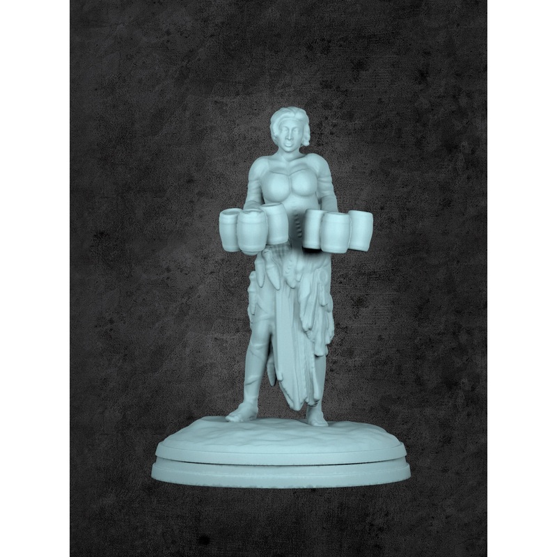 Anatalia Genasi Barmaid Miniature for Tabletop RPGs