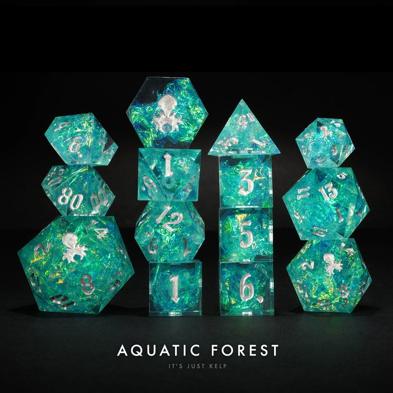 Aquatic Forest: Kraken Lux 14pc Sharp Edge Dice