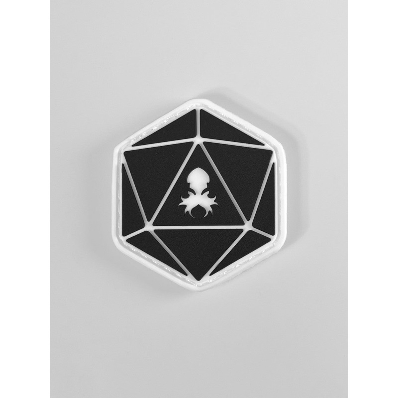 Black D20 PVC Patch w/Velcro Backing