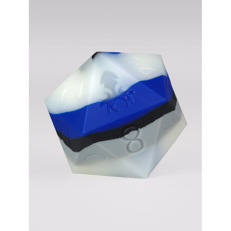 Blue/Grey Glow in the Dark 50mm Silicone D20