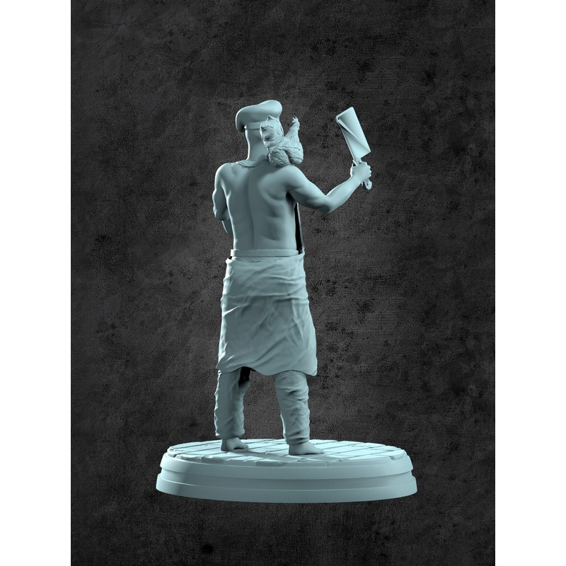 Eyvan and Scoot (Cook and Chicken) Miniature for Tabletop RPGs